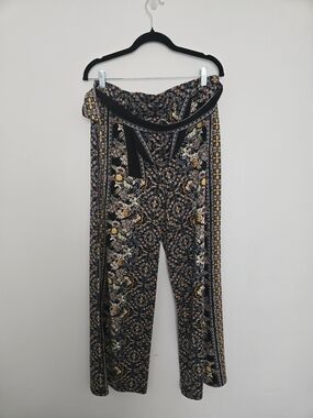 White House Black Market Black Floral & Paisley Wide-Leg Pants
